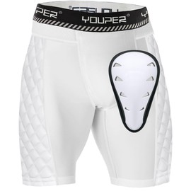 Youper Adult Elite Compression Padded Sliding Shorts w/Protective Athletic Cup for Baseball, Football