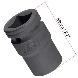TA-VIGOR 12-Point Deep Impact Socket, 3/4-Inch Drive 21mm Metric Spindle Axle Nut Socket Driver Wrench, Durable CR-MO Steel 56mm Length Nut Impact Socket for Auto Repair Easy Removal