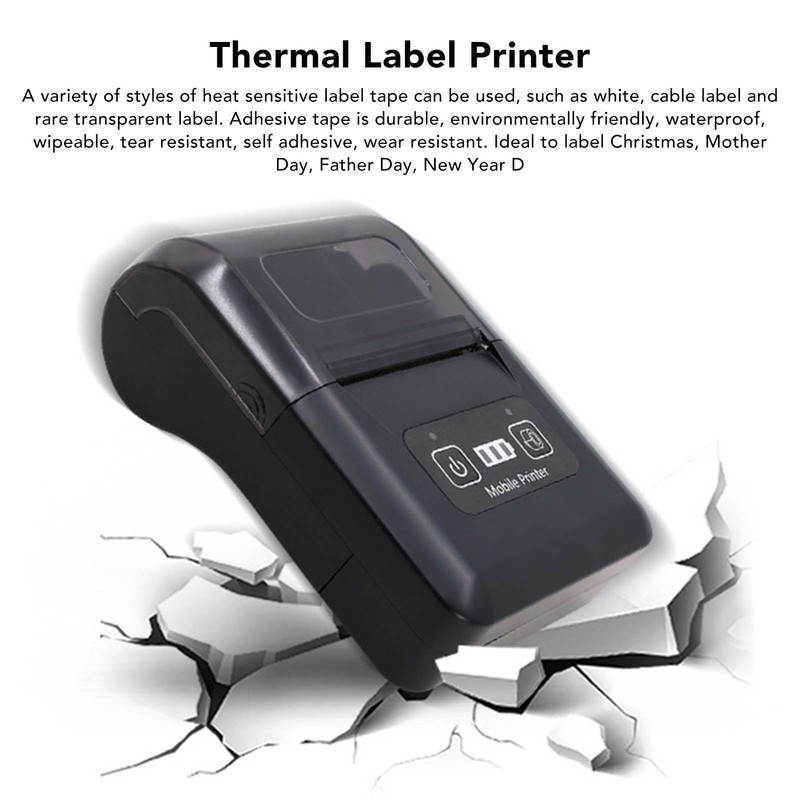 Portable Thermal Label Printer Bluetooth Maker Machine Handheld 58mm for