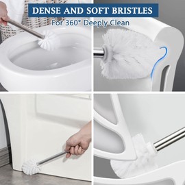 FIISAYL Toilet Brush with Ceramic Toilet Brush Holder