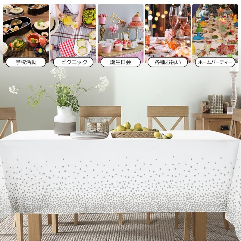 Paready Tablecloths for Parties Disposable 1 Piece Table Cover Table