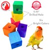 Bonka Bird Toys 1154 Drilled Cube Block Pack 1.5" Wooden