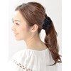 VINGTAINE H-194 Satin Rose Banana Clip Hair Clip, Black