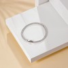 Mameloly 3mm Cubic Zirconia Classic Tennis Bracelet Silver Round Charm