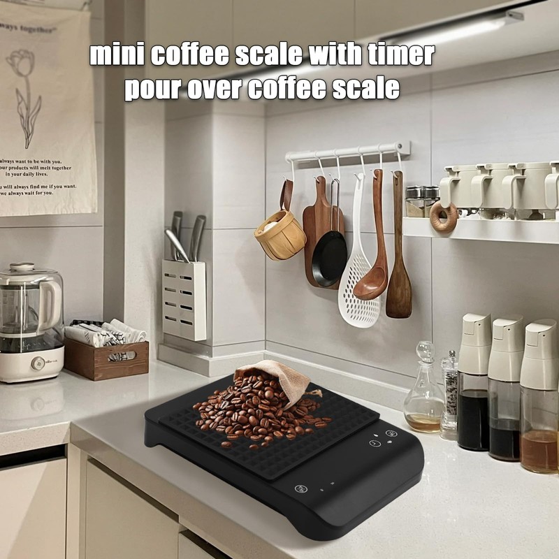Yopption Digital Coffee Scales with Timer, 3kg/0.1g, Accurate Portable Digital