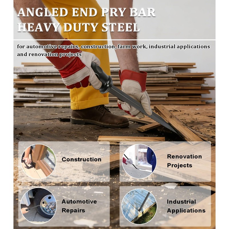 Pry Bar Set, 12", 17" and 25" Heavy Duty Pry