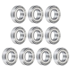 sourcing map 10pcs 688ZZ Bearing 8x16x5mm, Chrome Steel Double Shielded Miniature Bearing, Lubricated Deep Groove Ball Bearings, P6 (ABEC 3)