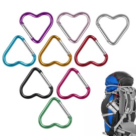 18PCS Heart Carabiner Alloy Steel Carabiner Clip Heart Heart Shaped Heart Shaped Carabiner for Home Rv Camping Fishing Hiking Traveling Small Key Ring Colourful Carabiner Keyring Rustproof