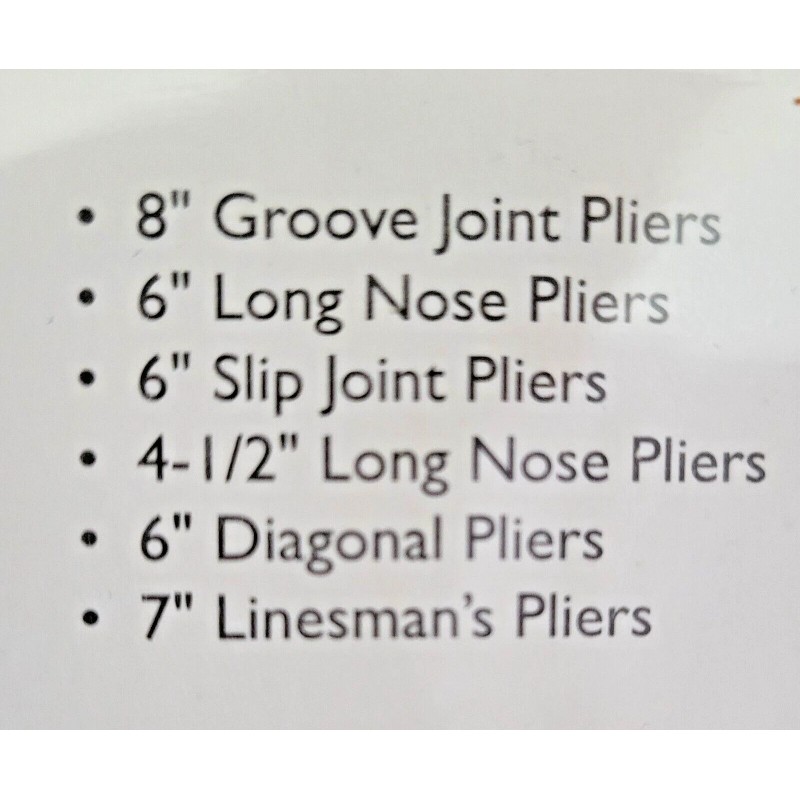 Pittsburgh Pliers Set 6 Piece Wrench Set Non-Slip Grip Handles