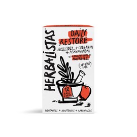 Herbalistas Daily Restore | Apple Cider, Cinnamon & Ashwagandha Herbal Tea | Pack of 4 x 18 Tea Bags | Rebalancing Herbal Infusion