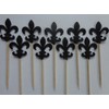 Black Fleur De Lis Cupcake Toppers - Party Picks -