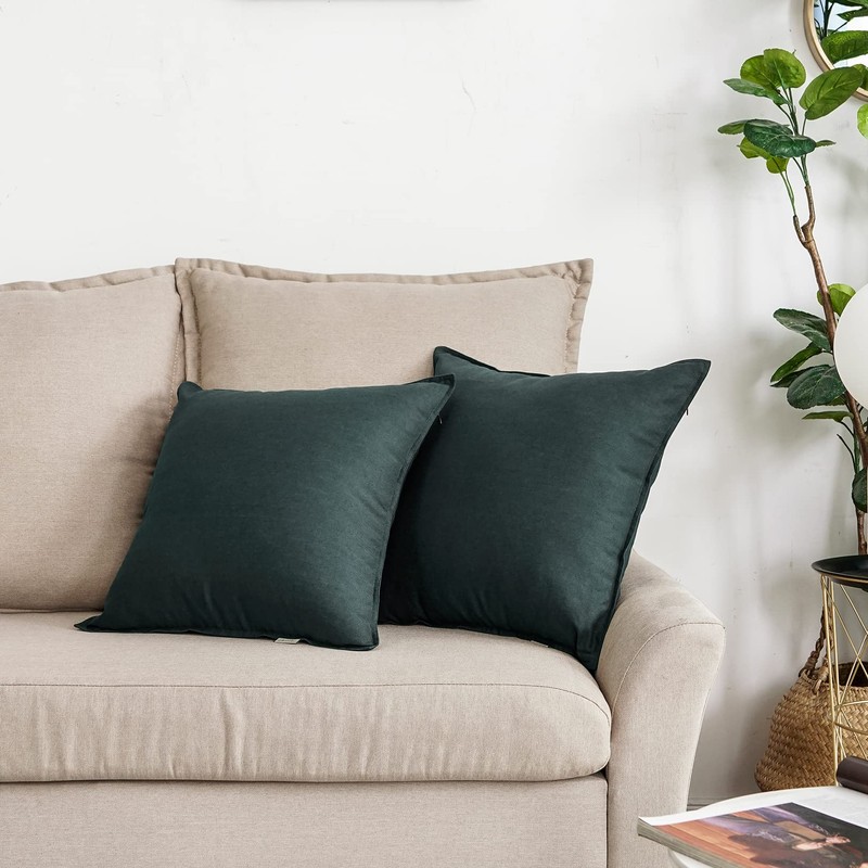 Jeanerlor Pack of 2 24 x 24 Inch Cotton Linen