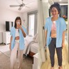 UCOVERIT Camisa post mastectomía para mujeres, Azul Real, L, Media