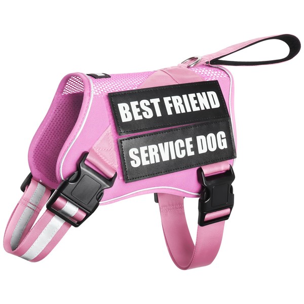 MOOGROU Mesh Service Dog Vest Harness with Soft Handle,Service Animal