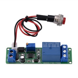 Luatoxry DC 12V Timer Relay Delay On, 1-10sec 10A Timer Relay Module with Trigger Button Switch, Delay Turn Off Module for Robots, Smart Home, Electronic Development, 2.66x0.75in