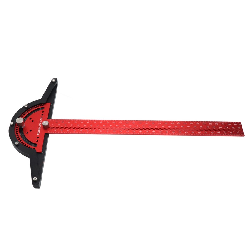 Woodworkers Edge Ruler Aluminum Alloy Red Black Adjustable Angle T