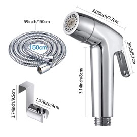 Handbrause für Bidet-Toilette, Badezimmer, mit Federschlauch, Wandhalterungs-Set, Closestool, Hockpfanne, Wasserblume, Bodenreinigungstuch, Windel für Badezimmer-Hygiene