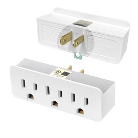 TENINYU Grounded Adapter 3-Prong to 2-Prong Triple Outlet Converter - UL Listed 3 Pin to 2 Pin Polarized Plug Extender Power Strip, Wall Plug Splitter with 3 AC Outlets for Household Appliances (1)