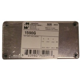 Hammond 1590G Diecast Aluminum Enclosure -- Inches (3.9" x 2.0" x 0.9") mm (100mm x 50mm x 24mm)