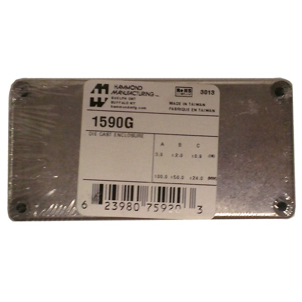 Hammond 1590G Diecast Aluminum Enclosure -- Inches (3.9" x 2.0"