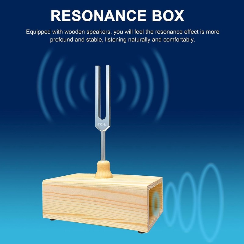 Dasing 432Hz Tuning Fork with Resonance Box for Sound Healing,