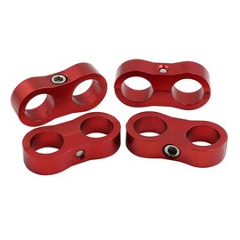 sourcing map AN10 19 mm Red Aluminium Alloy Heating Oil Hose Separator Clamp Adapter Pack of 4