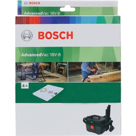 Bosch 4x Vlies Staubsaugerbeutel (für Bosch AdvancedVac 18V-8, Zubehör Staubsauger)
