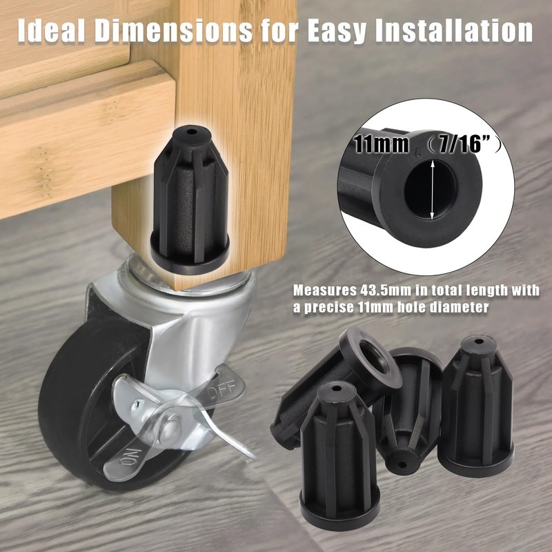 Eyech 20Pcs Caster Socket Sleeve Round Inserts, 7/16" Inside Stem