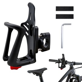 Zatixbu Bike Water Bottle Holder, 360 Degree Flexibly Rotatable Adjustable Universal Cup Holder for Handlebar & Frame, Micro Scooter Bottles Holders Bike for Bicycle & Stroller - Black