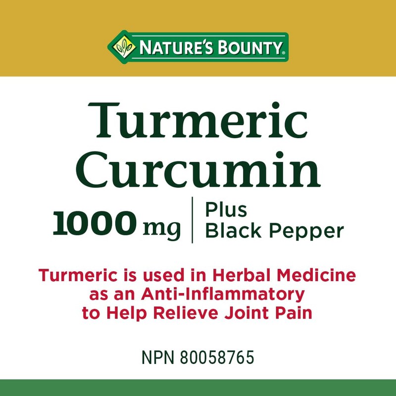 Nature's Bounty Turmeric Curcumin 1000mg Plus Black Pepper, 90 Capsules