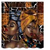 hipaopao Black Girl Shower Curtain African Woman Boho Theme Fabric