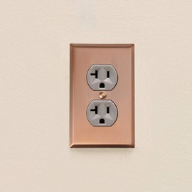Akicon Copper Switch Plate 1-Gang Duplex Device Receptacle Wallplate, UL Listed, 3 PACK