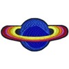 Papapatch Cute Space Blue Planet Colorful Rings Explorer Outer Cartoon