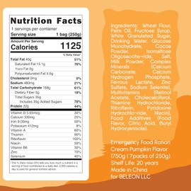 MRE Emergency Food Supply - 7-days Cream Pumpkin Biscuit Bars MRE Meals Military 2025 Survival Kit - 20 Years Shelf Life Camping Hiking Supplies