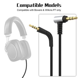 Saipomor P7 Aux Cable Replacement Extension Audio Cord Compatible with Bowers & Wilkins P7 Wireless Headphone-4ft