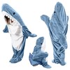 TBGENIUS Shark Blanket Hoodie Onesie for Adults and Kids, Cozy Flannel Shark Costume Shark Sleeping Bag