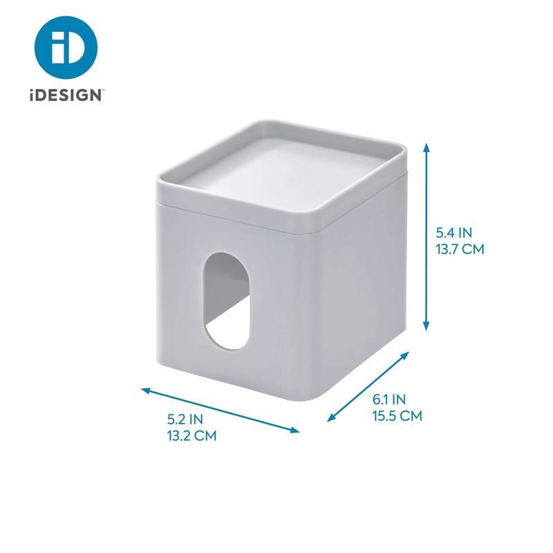 iDesign Cade Facial Tissue Box Cover, Boutique Box Bathroom Holder