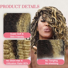 Afro Kinkys Echthaar in Großpackung –Echthaar Zum Twisten Flechten Loc Extensions Und Häkeln Kinky Curly No Weft Bundles Afro Großpackung Für Dreadlocks #427 Ombre Blonde 1 Packung 50g 40cm 16 Zoll