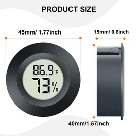 JEDEW 6 Pack Hygrometer Thermometer Digital Humidity Meter Indoor/Outdoor Humidity Monitor Reptile Thermometer for Greenhouse Humidors Terrarium Jars ℉/ ℃(6)