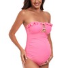 EastElegant Maternity Ruffle Ribbed Cutout One Piece Pregnancy Swimwear Square