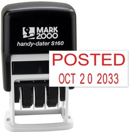 Cosco 2000 Plus Self-Inking Rubber Date Office Stamp with Posted Phrase & Date - RED Ink (Micro-Dater 160), 12-Year Band