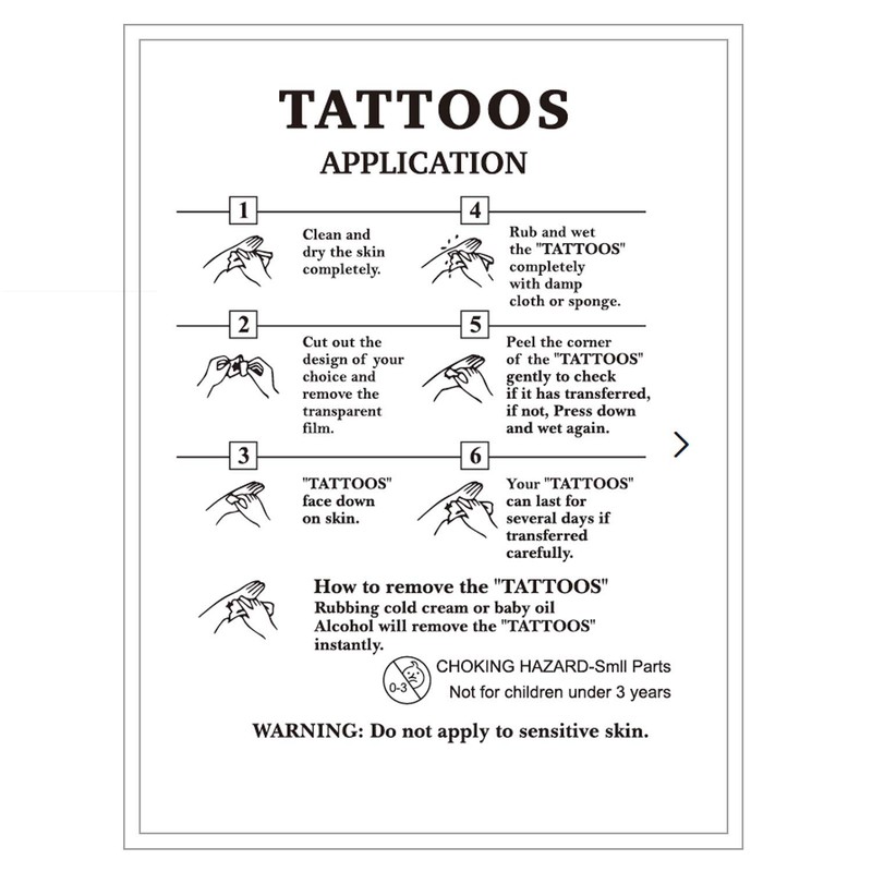 Dopetattoo 6 Sheets Temporary Tattoos Bright Rooster Temporary tattoo Neck