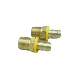 GaoLing 2 pcs Brass Push-On Hose Fitting, Connector, 1/2" Barb x 1/4" Male Pipe