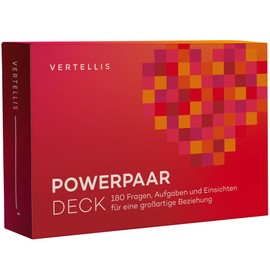 Vertellis Powerpaar Inspiration Card Deck - 180 Questions for Relationship Strengthening, 6 Categories, Gender Neutral, for Couples in Every Stage - Card Game from 16 Years, 14 x 10 cm
