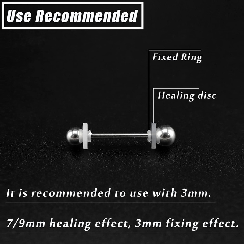 ZS 60Pcs Silicone Healing Non Pull Piercing Discs for Piercing
