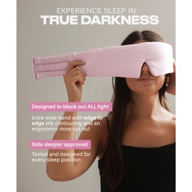 SUNDAYSILKS™ | Adjustable Silk Sleep Mask for Side Sleeper | Cloud-Like Comfort, Weighted for Deep Sleep | Soft Sleep Face Mask for Women & Men, Full Blackout, Cooling Silk Eye Mask for Sleeping