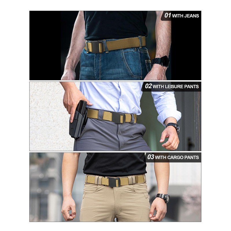 Papaanils Mens Nylon Stretch Web Belts, Mens Casual Belt for