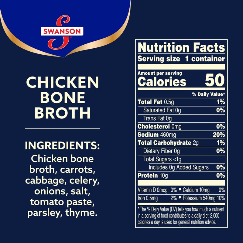 Swanson Sipping Chicken Bone Broth, 10.75 oz Microwavable Cup (8