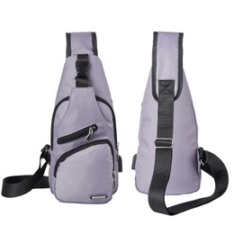 JUMO CYLY Mens Sling Bag, Leather Sling Bag with USB Charging Port Waterproof HikingTravel Body Chest Crossbody Bag Casual Daypack Backpack