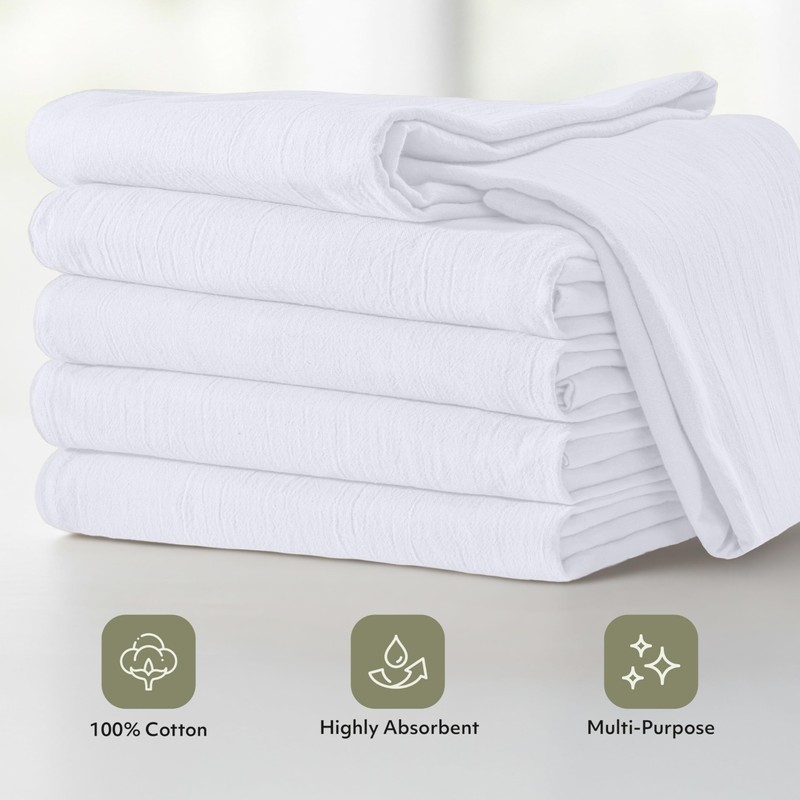 Utopia Kitchen White Flour Sack Towels [12 Pack - 28